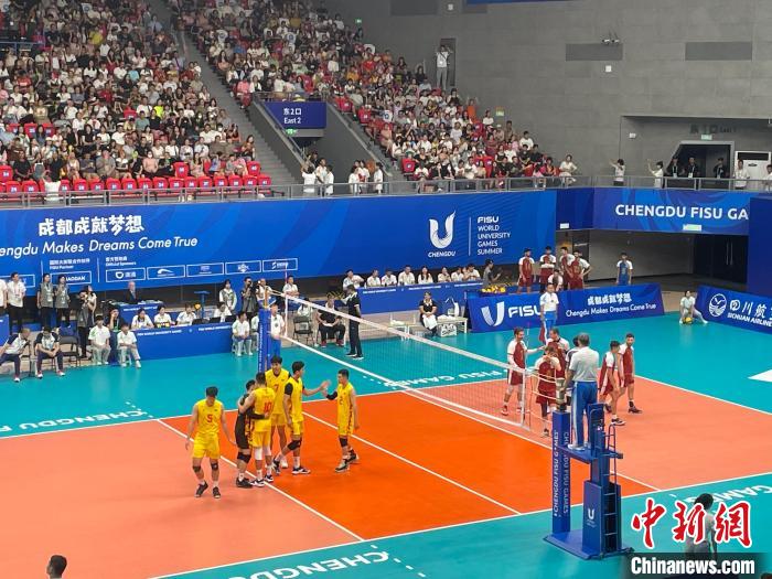 成都大运会男排赛胡朕卓率队胜阿塞拜疆 交流徽